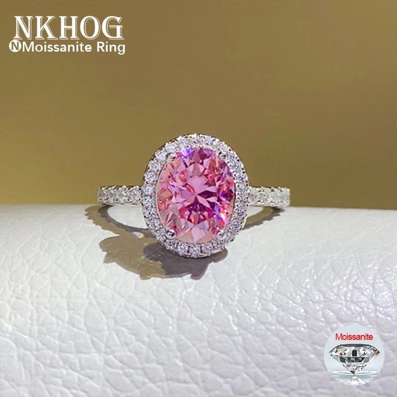 Vs Smartwatch - NKHOG cincin Moissanite Oval merah muda