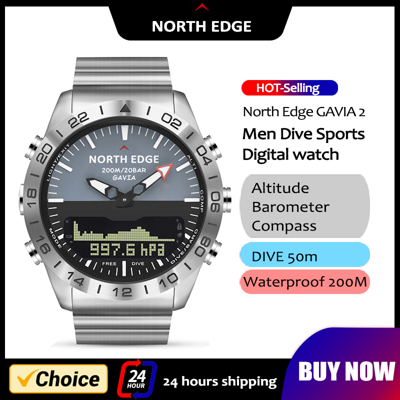 NORTH EDGE Jam Tangan Menyelam - Smartwatch Army Watches For Men ulasan dan harga