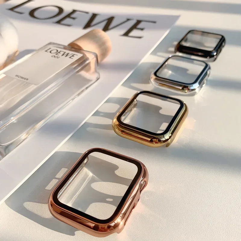 Kaca + casing untuk Apple Watc - Smartwatch Apple Watches For Women ulasan dan harga