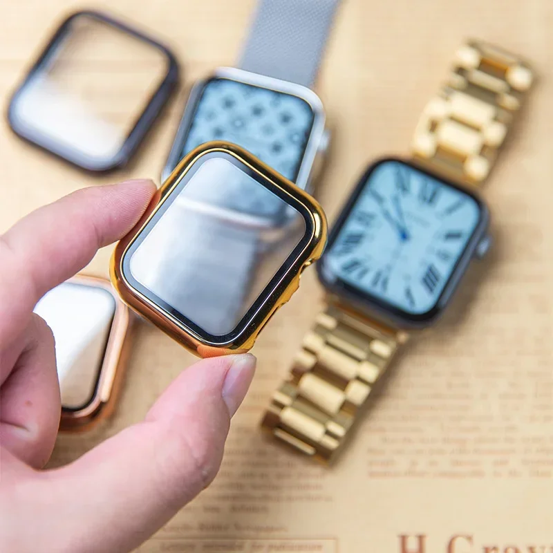 Kaca + casing untuk Apple Watc - Smartwatch Apple Watches For Women ulasan dan harga